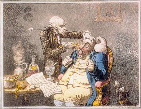 Metallic-Tractors. Color etching. James Gillray, 1801. Courtesy of The National Library of Medicine.